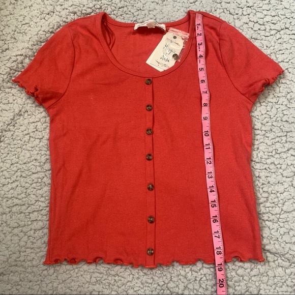 HIPPIE ROSE Tulip Red Americana Knit Crop Top Large - Picture 14 of 14